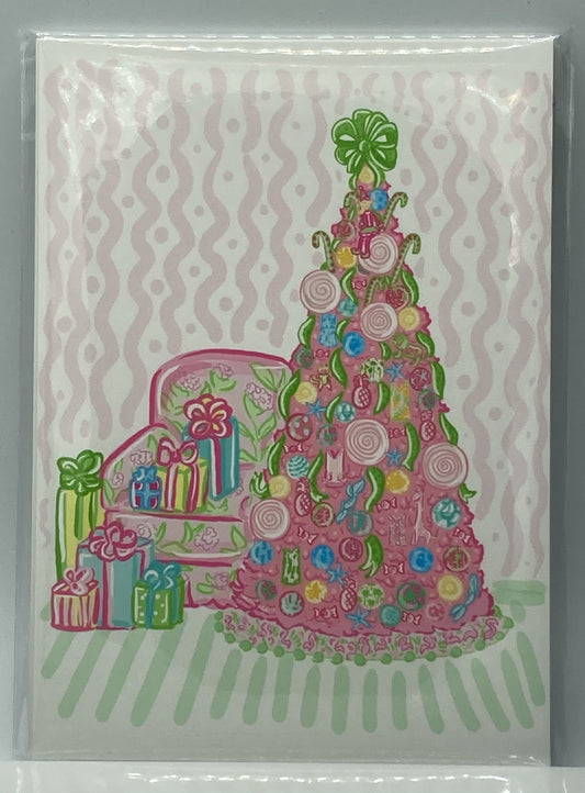 Friends That Lilly Holiday Tree Illustration Print