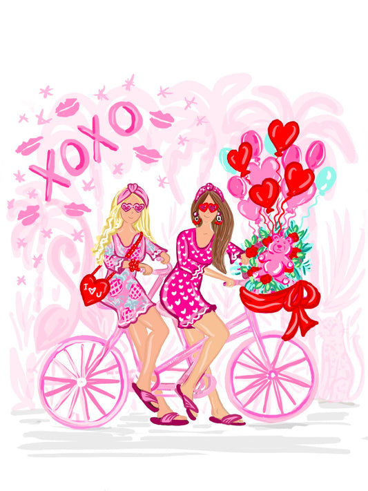 Valentine's Day - Girls on Bike T-shirts