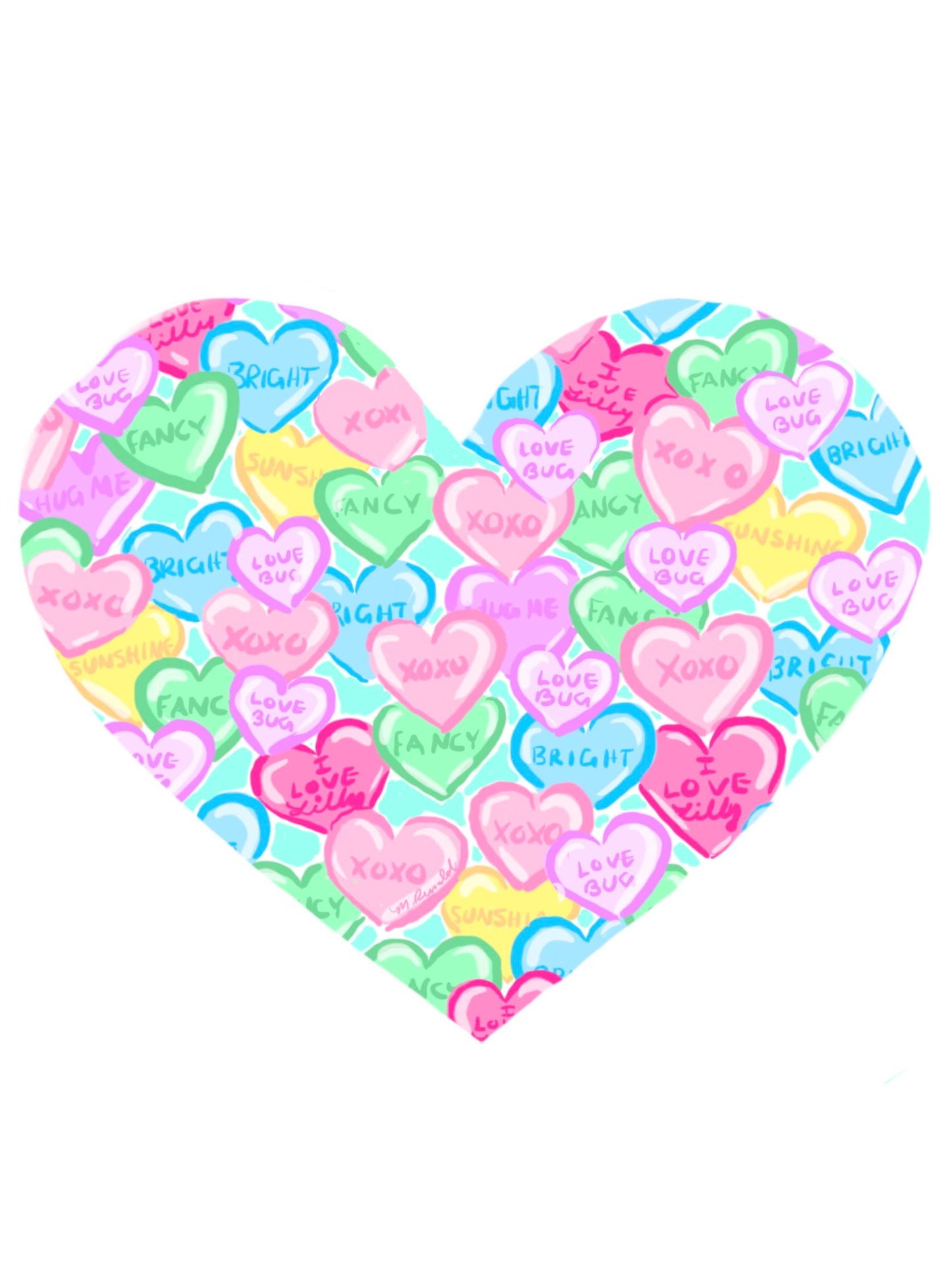 Heart Shaped Candied Hearts T-shirts Design