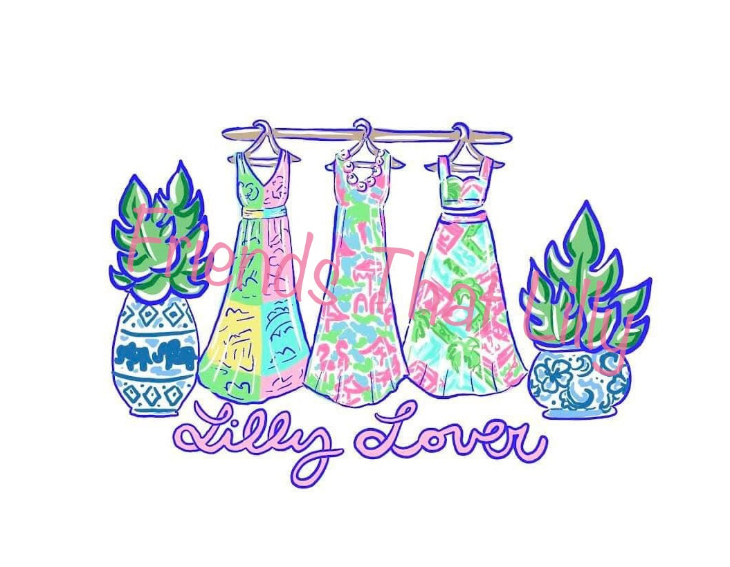 Women's T-shirts: Lilly Lover - Dresses w/ Plants