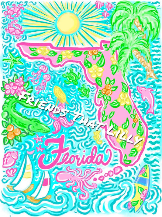 Zipper Popover: Pink Florida Map Design