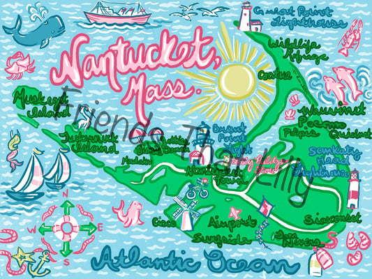 Women's Pocket Style T-Shirts: Nantucket, Mass.