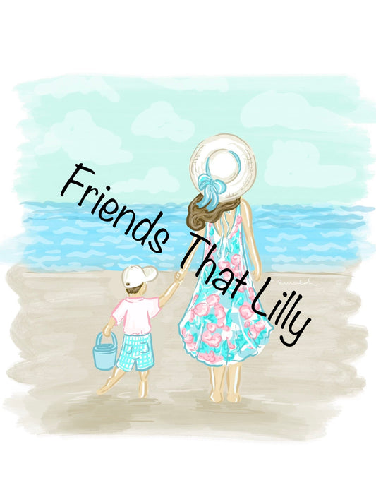 Women's T-Shirts: Brunette Mom & Kid Designs