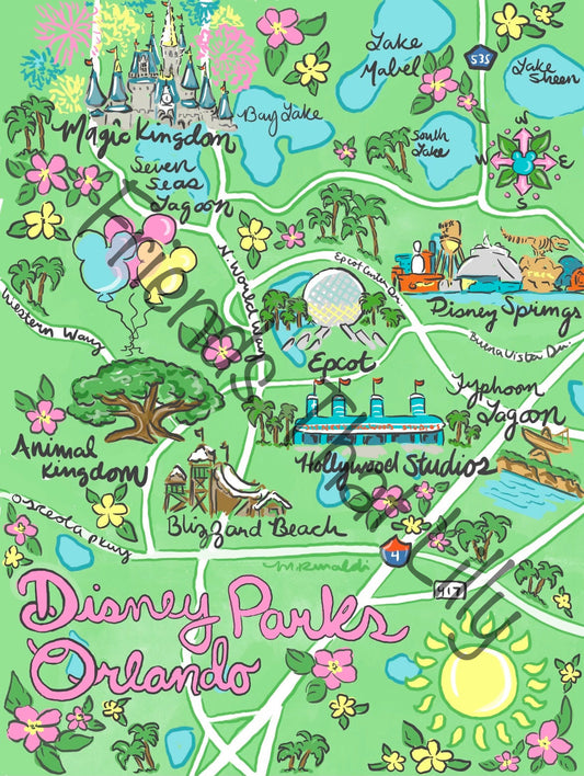 Zipper Popover: Disney Parks Orlando Map Design