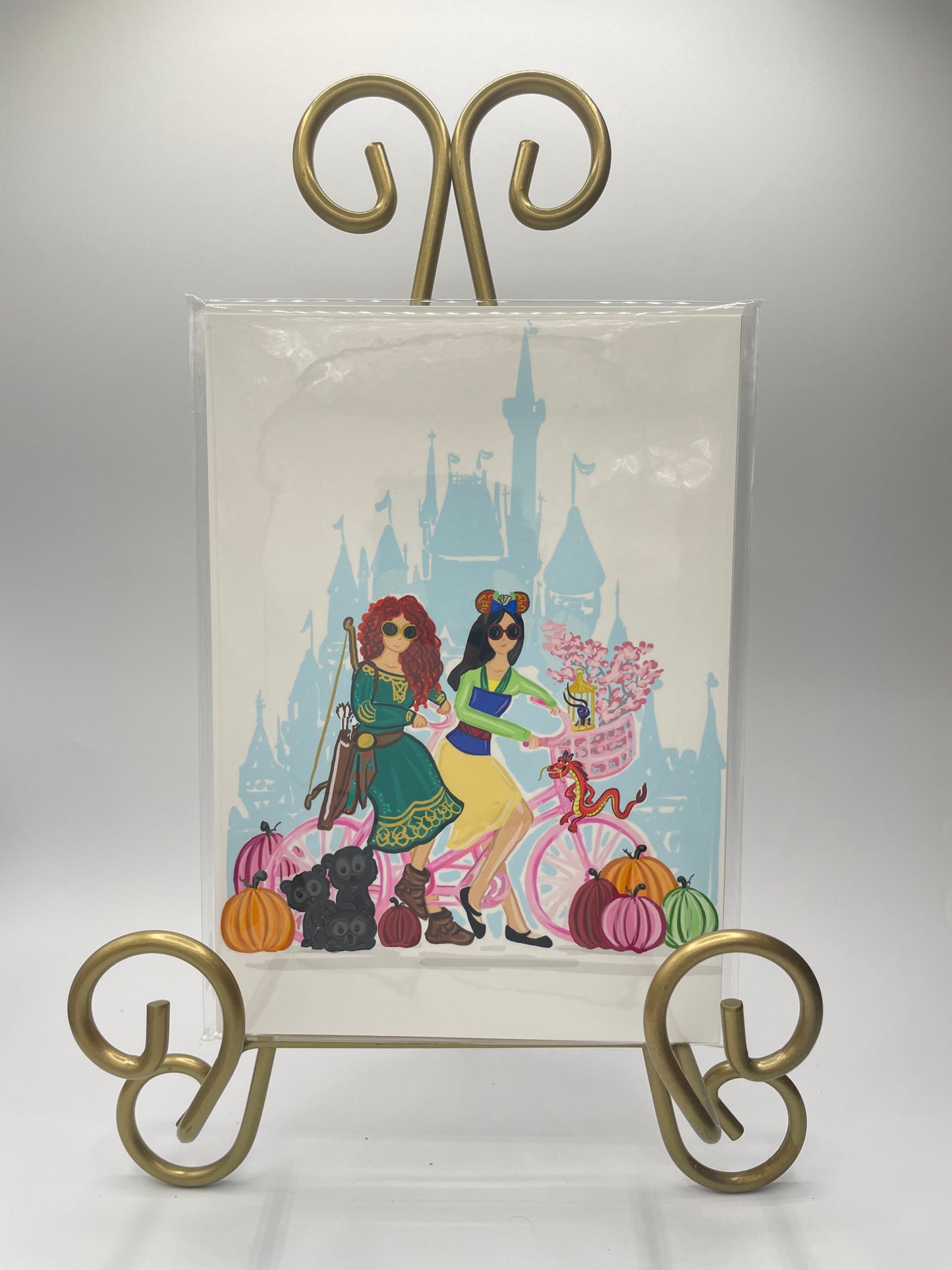 5"x7" Disney Princesses Illustration - Mulan & Merida