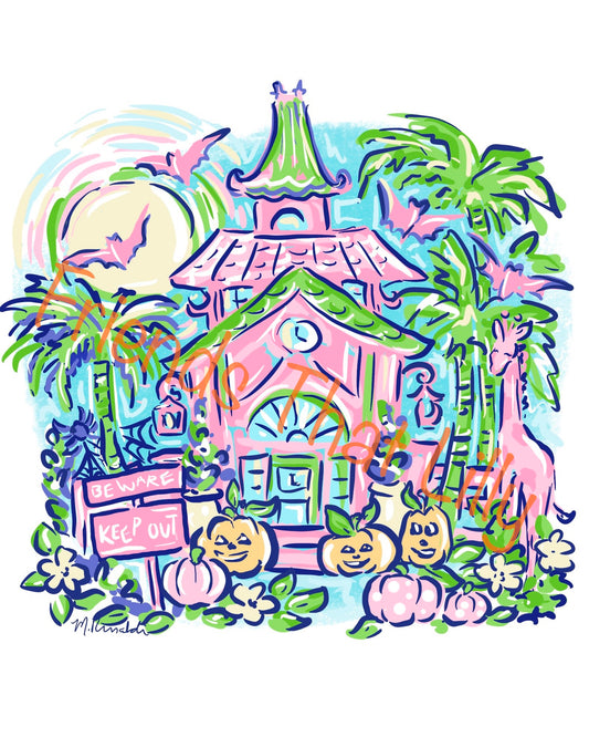 Women's T-shirts: Halloween Haunted House