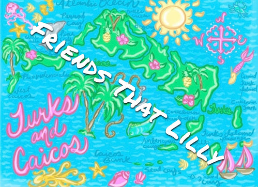 Women's T-Shirts: Turks & Caicos Map Illustration Design