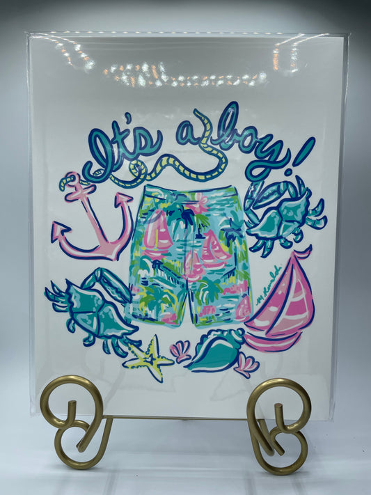 Baby Gender Reveal Illustration Prints