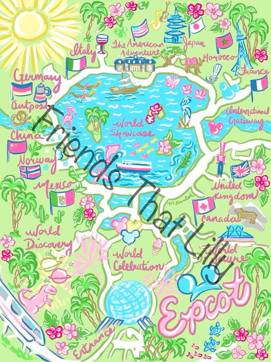 Zipper Popover: Epcot Map Design
