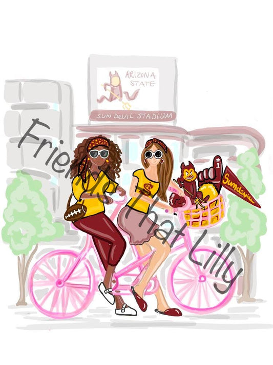 SALE! ASU Sun devils Illustration Shirts