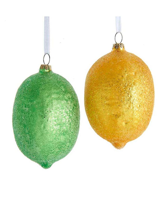 Glass Lemon and Lime Ornaments